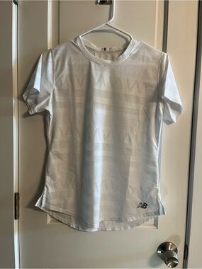 New Balance White Women's Short-Sleeve Athletic Top